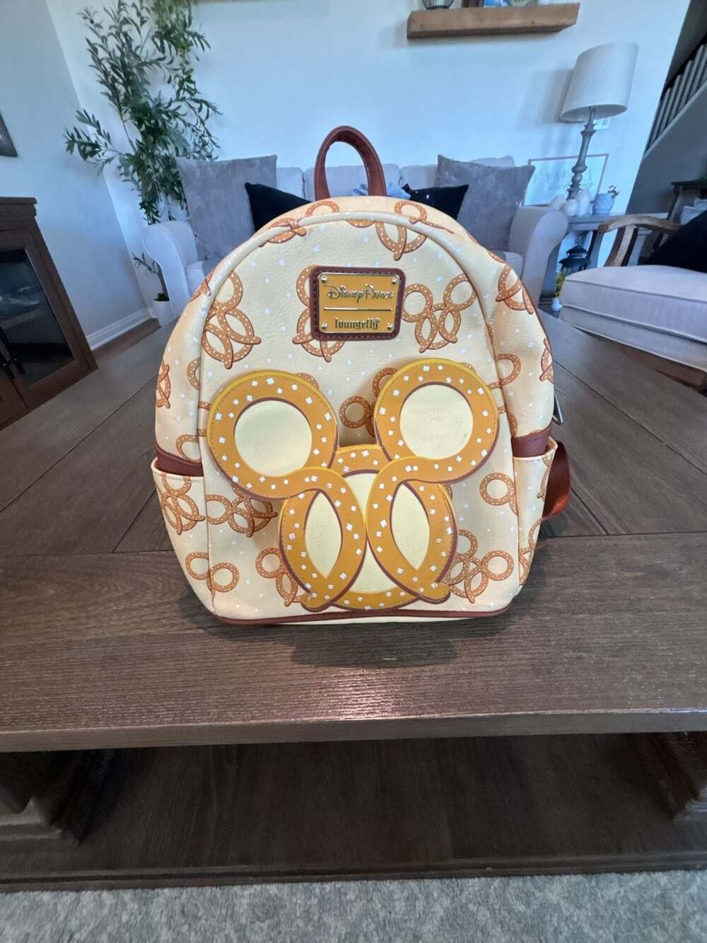 Disney Parks Mickey Mouse Pretzel Scented Loungefly Mini Backpack
